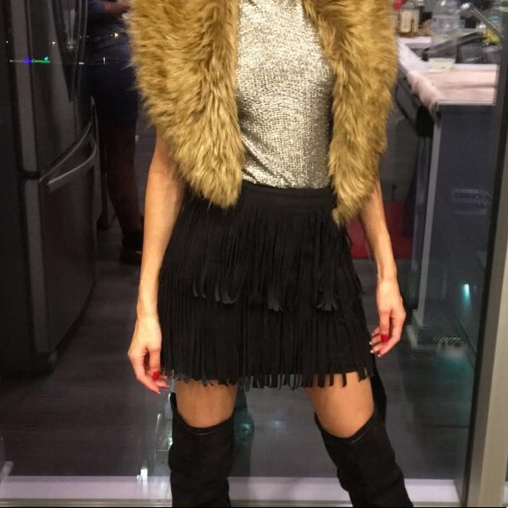 H&M Fringed Mini Skirt